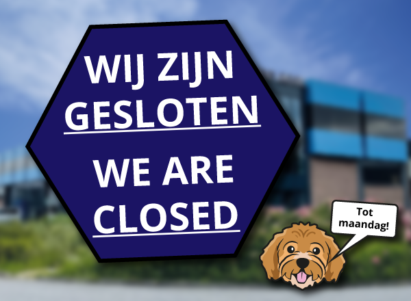 Wij zijn gesloten op donderdag 14 en vrijdag 15 mei